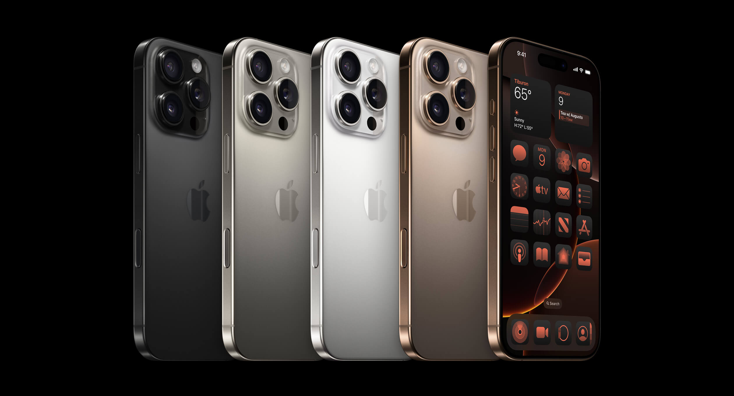 iPhone 16 Pro in various color options