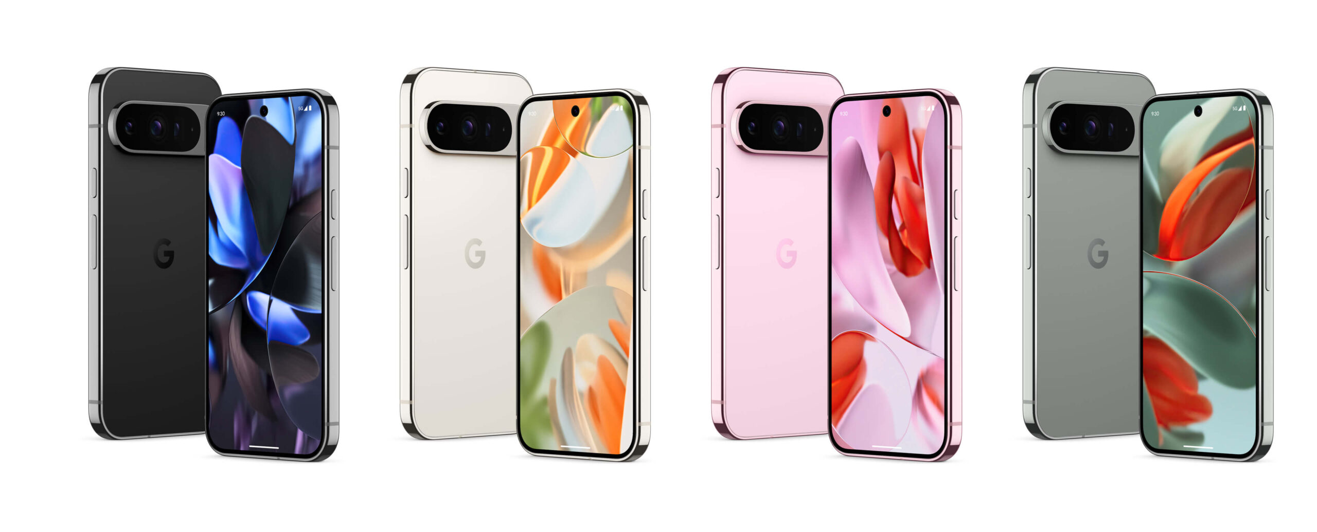 Google Pixel 9 Pro XL in four color types