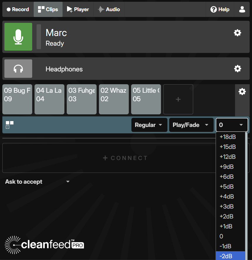 Cleanfeed interface