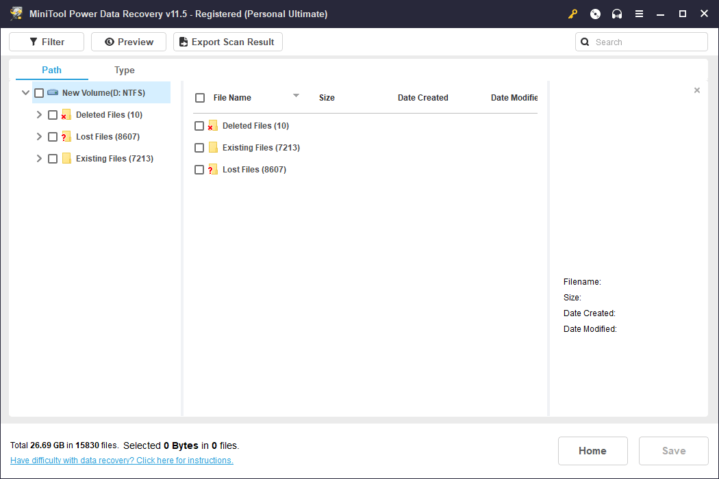MiniTool interface
