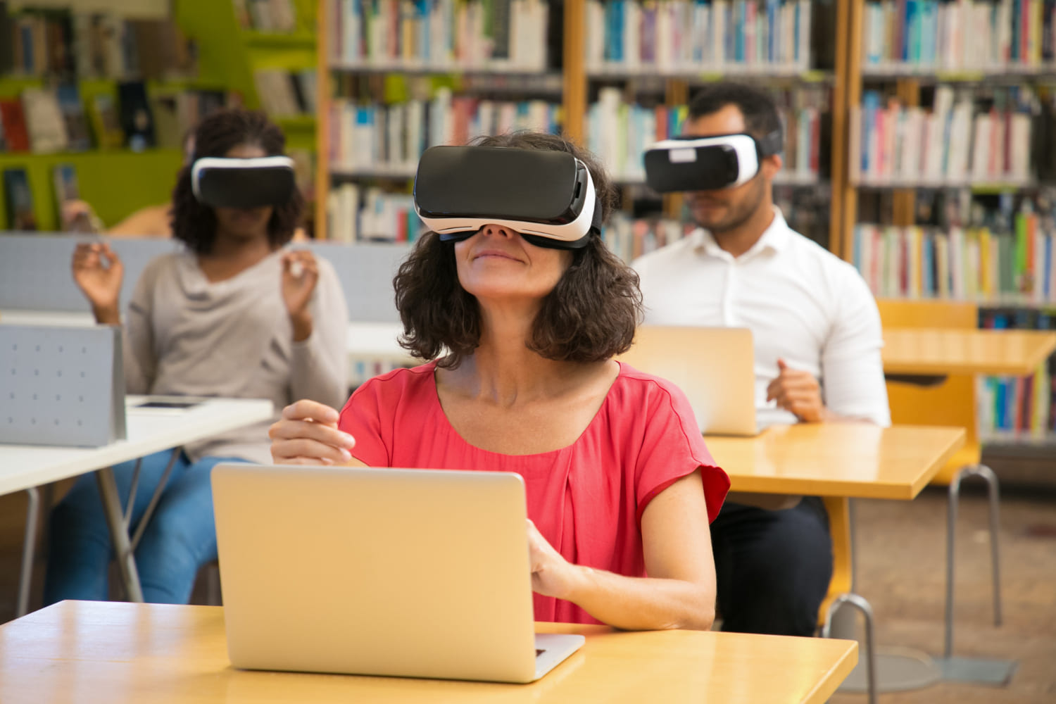 Students using VR for learning