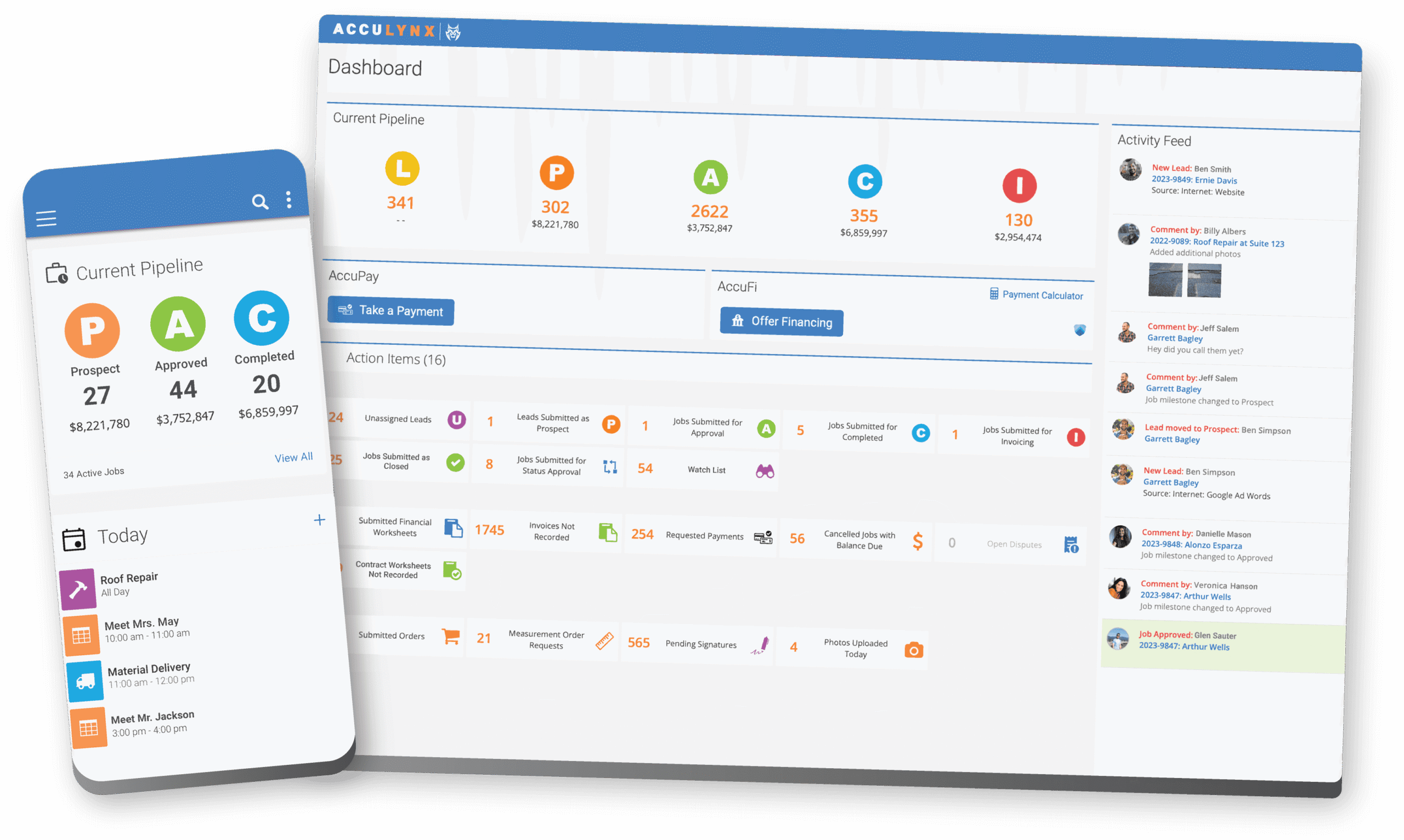 AccuLynx comprehensive construction management features