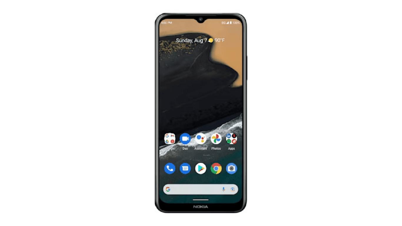 Nokia G400 home screen with simple Android UI