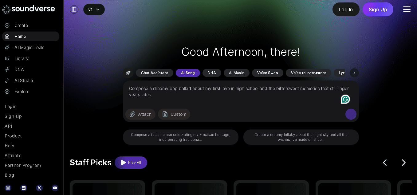Soundverse Music Generator & Assistant