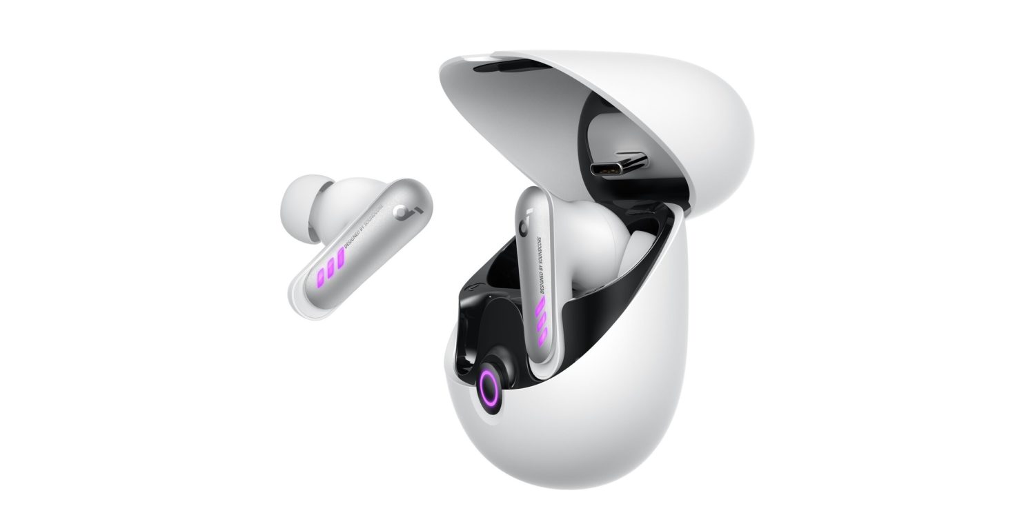 A Soundcore VR P10 wireless earbuds