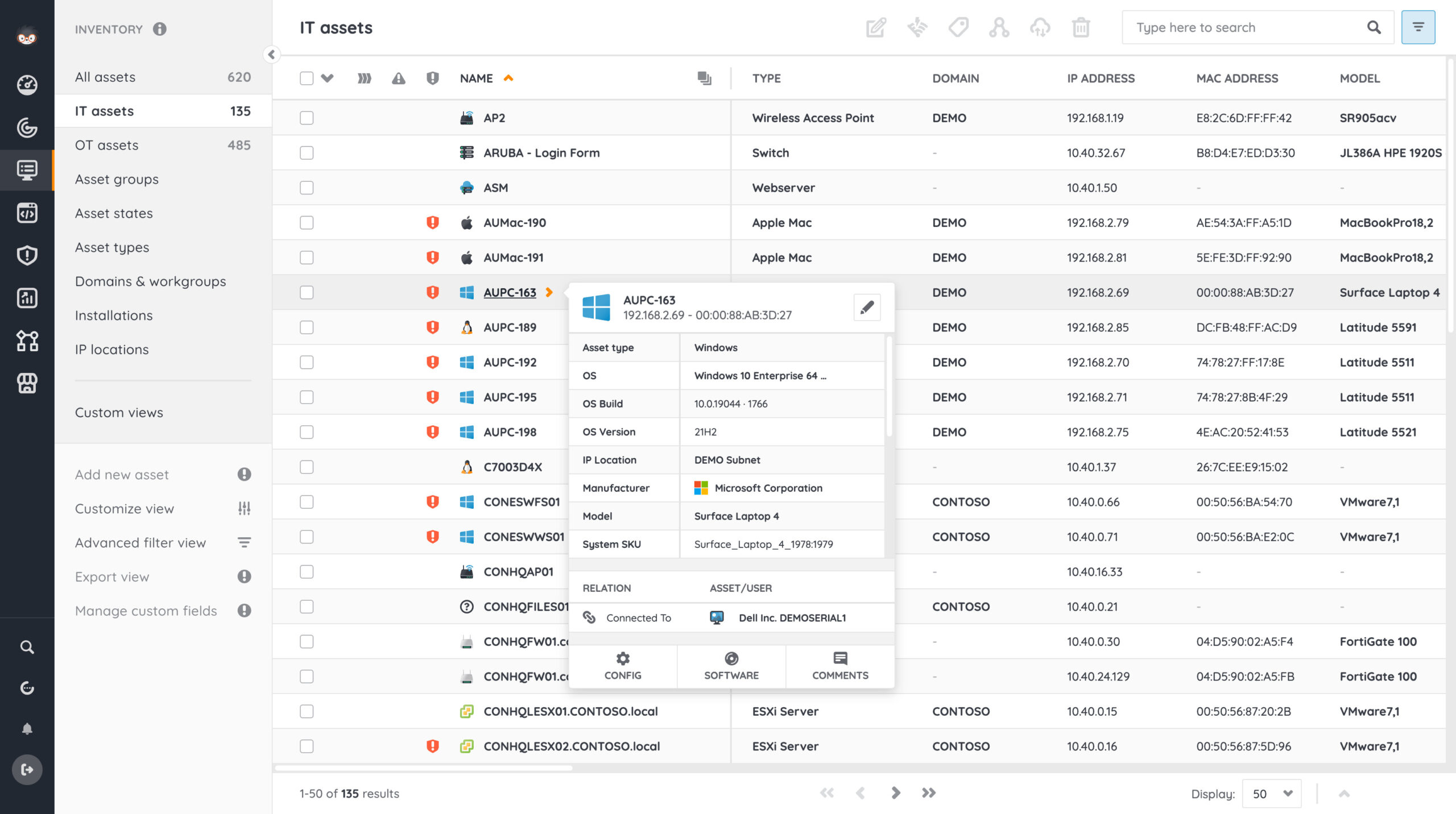Lansweeper is an asset management software with centralized inventory feature