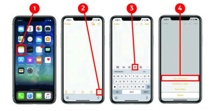 Scanning using Notes App